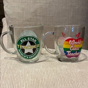 All Star Teacher Glass Mug Set
